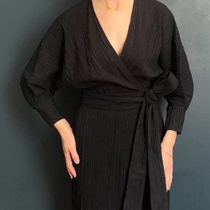 & Other Stories Stockholm Atelier - Black Wrap Midi Dress